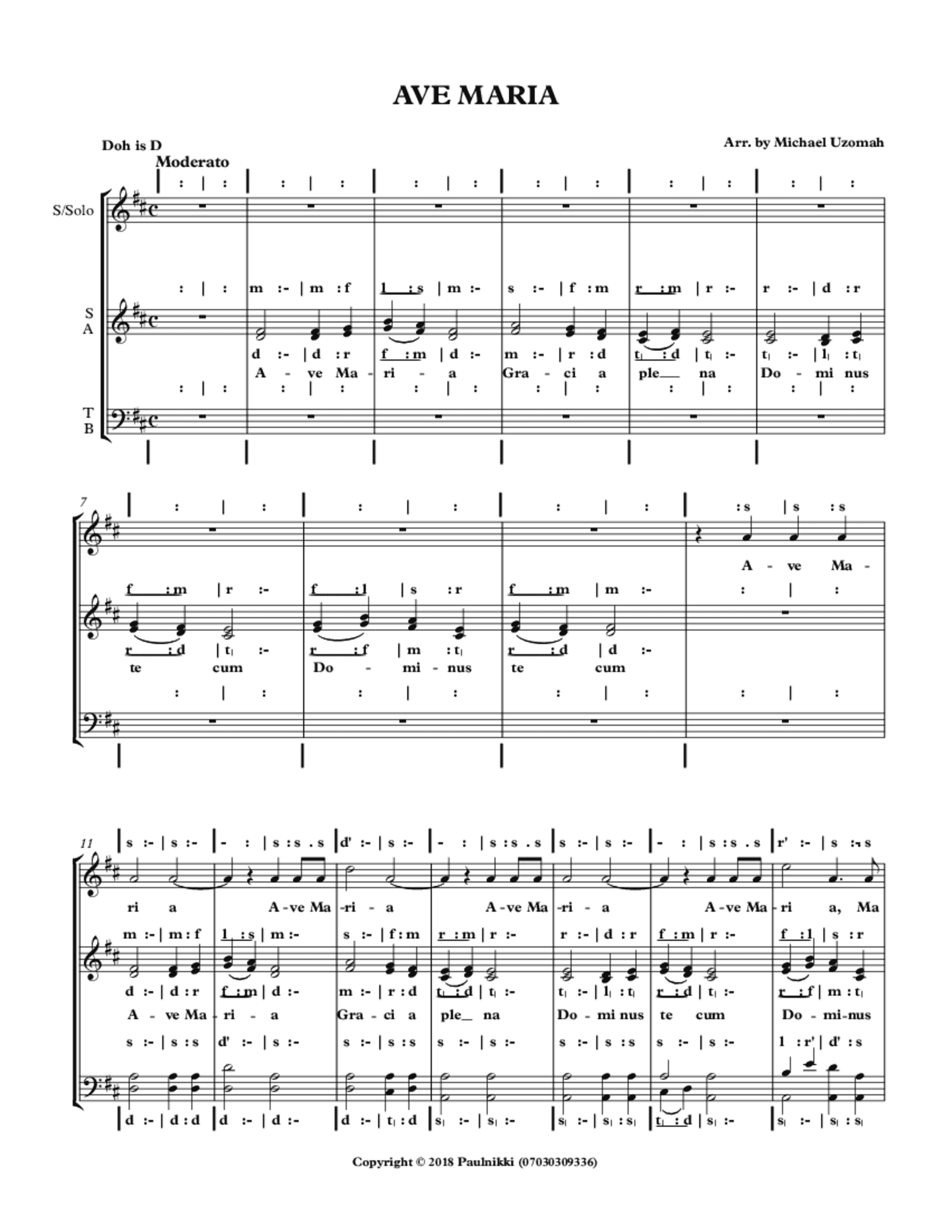 Maria In Script Ave Maria | ChoirScript.net