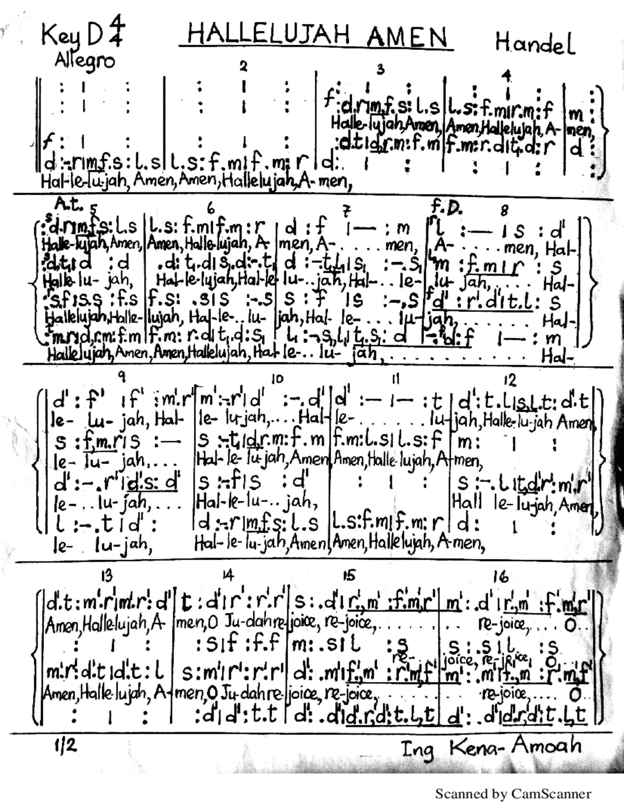 Hallelujah Amen by george frideric handel | ChoirScript.net