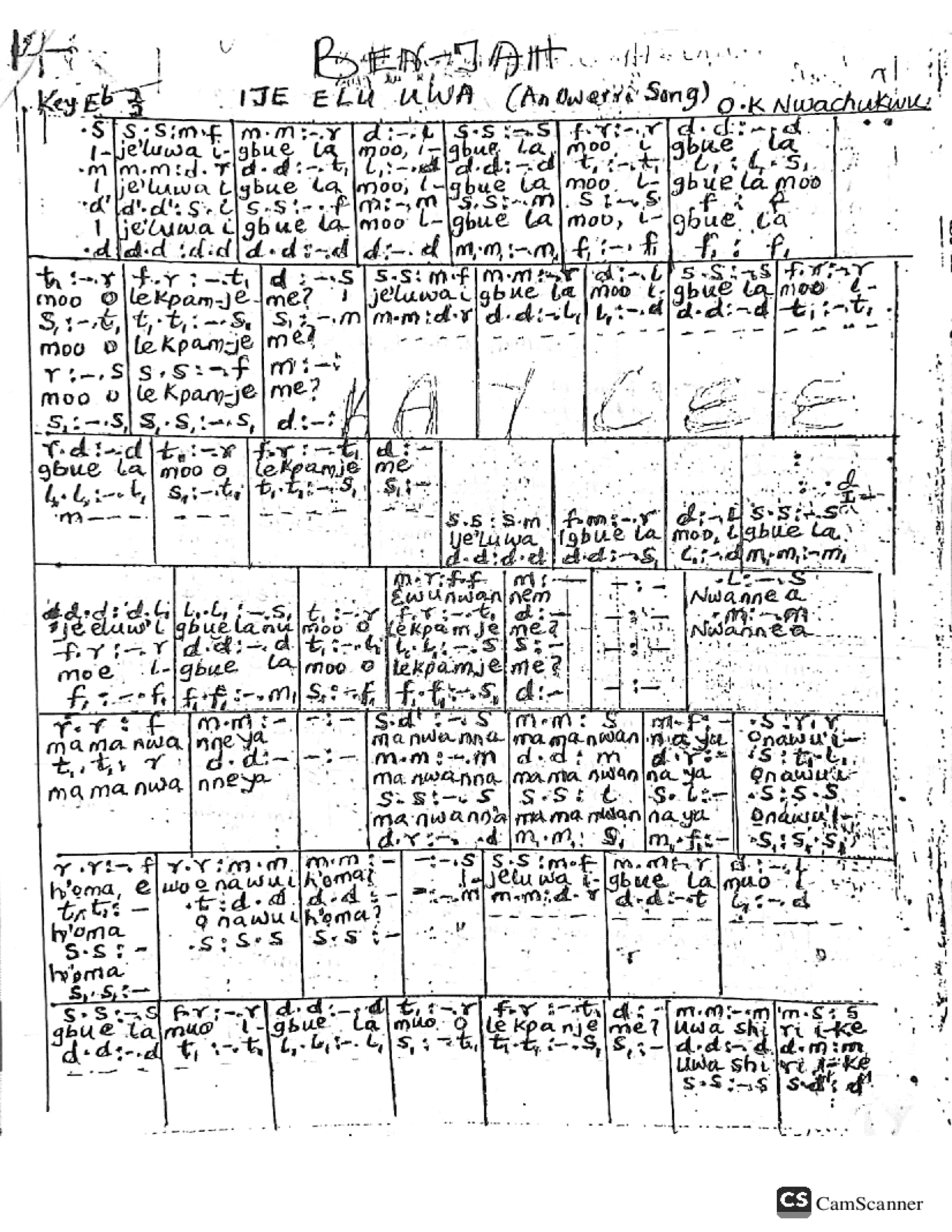 Elu Script Ije Elu Uwa by o.k nwachukwu | ChoirScript.net