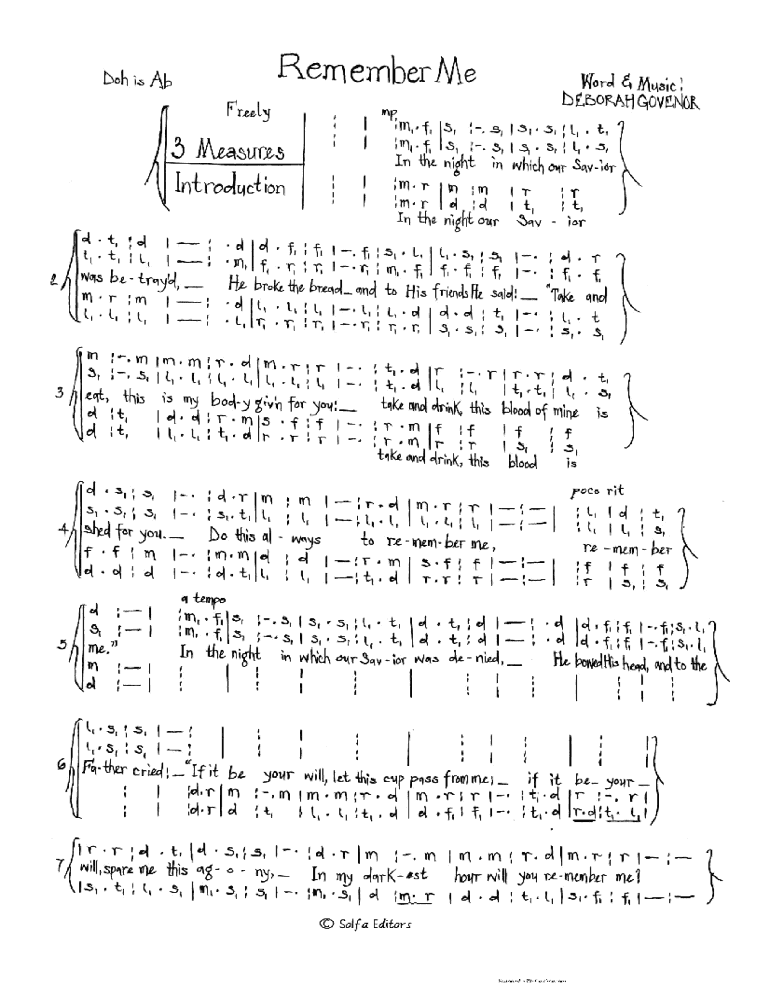 Remembering Script Remember Me | ChoirScript.net