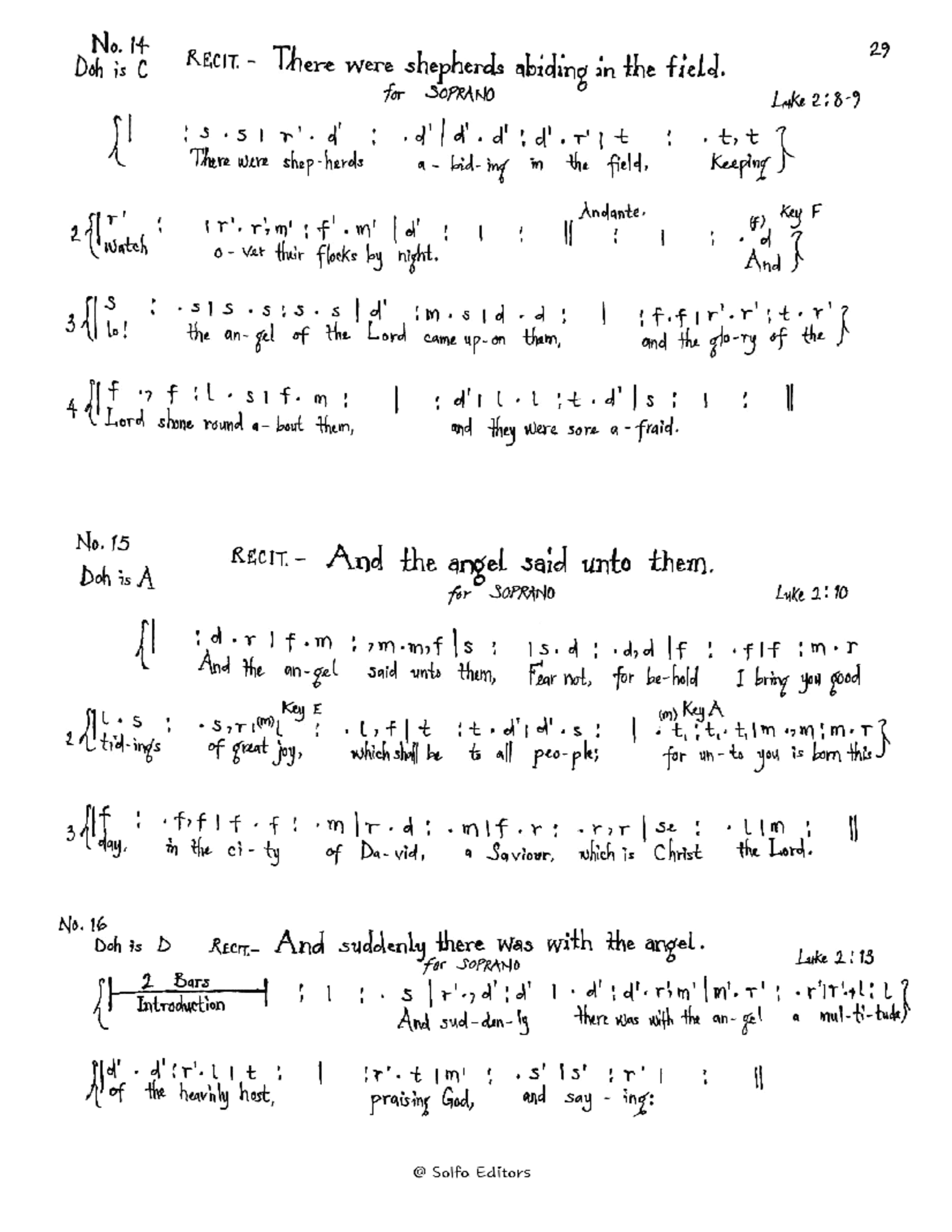 Shepherd Script There Were Shepherds Abiding In The Field- Glory To God by george ...