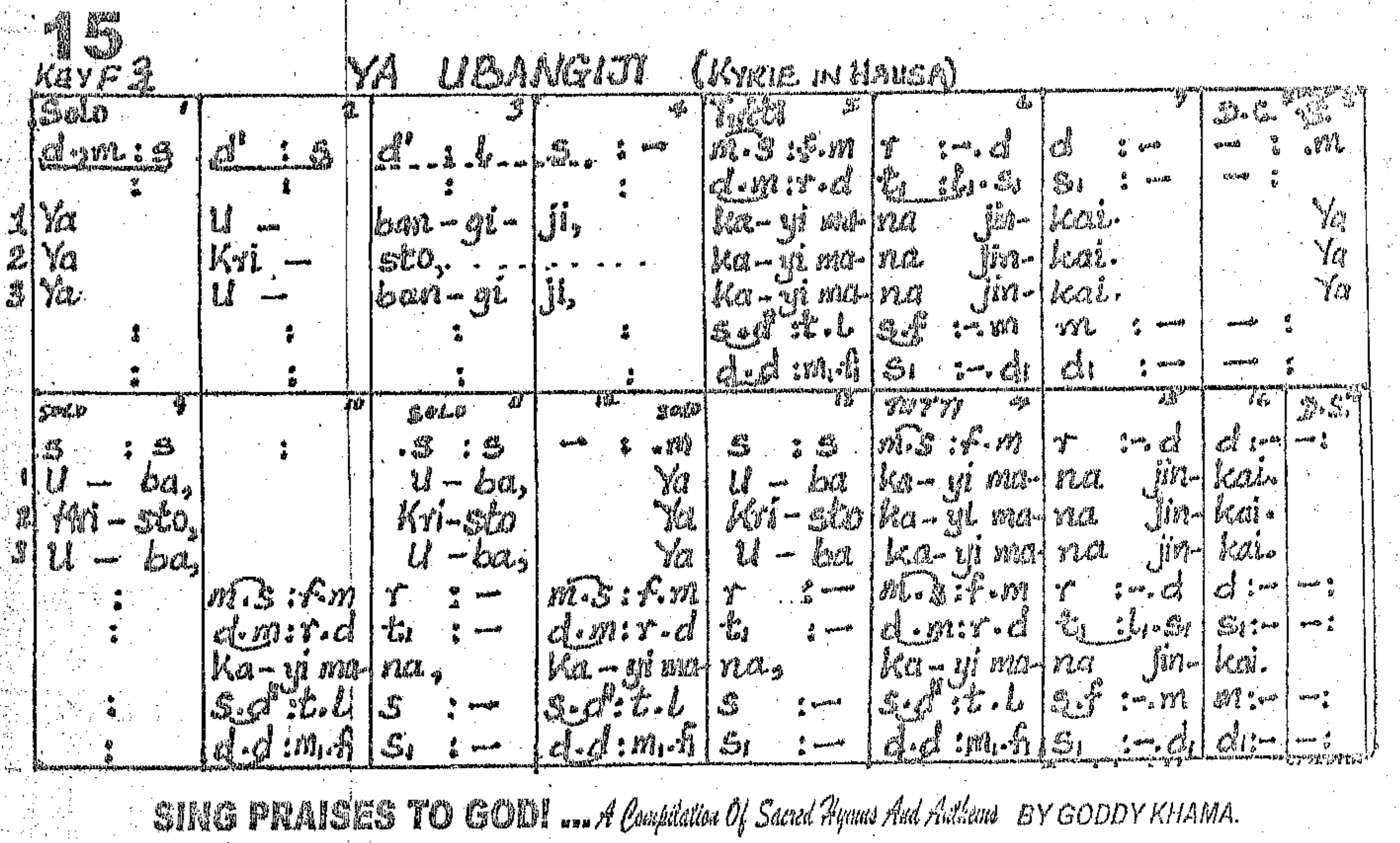 Ya Ubangiji (Kyrie In Hausa)